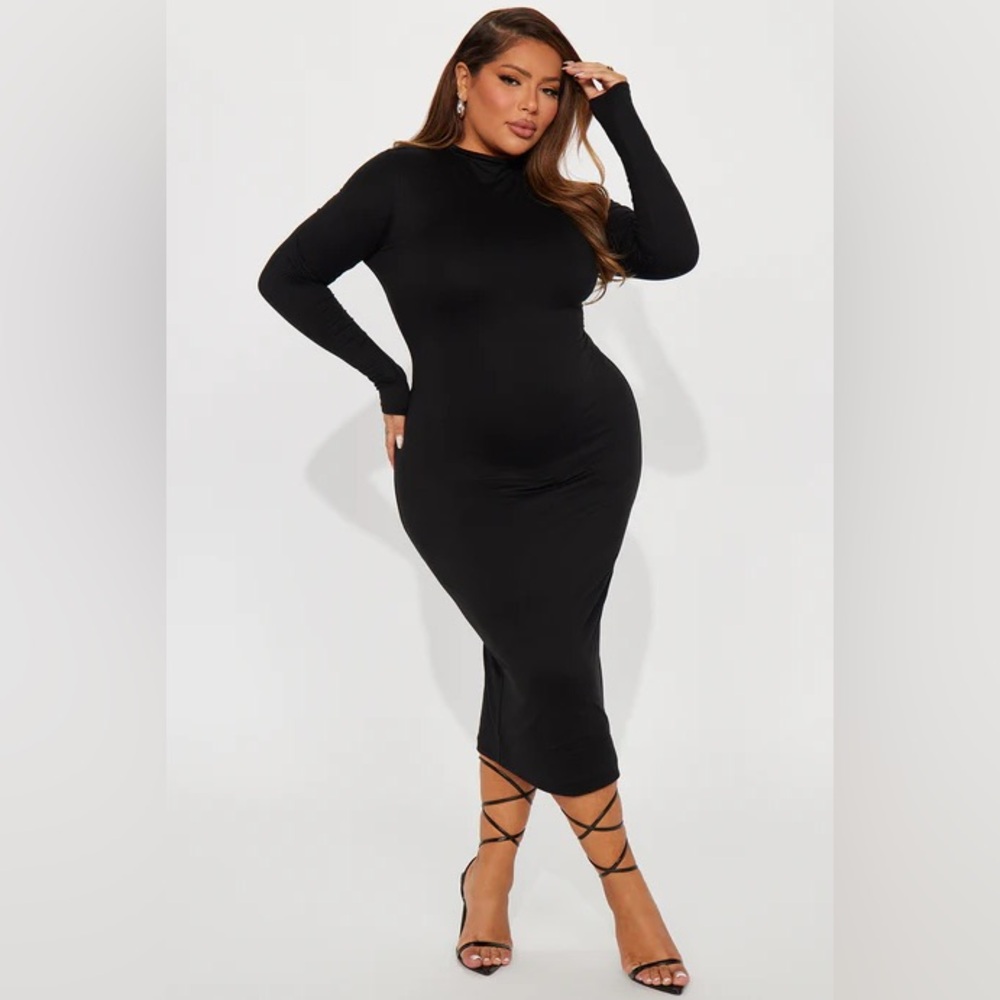 Fashion Nova Black Long Sleeve Dress